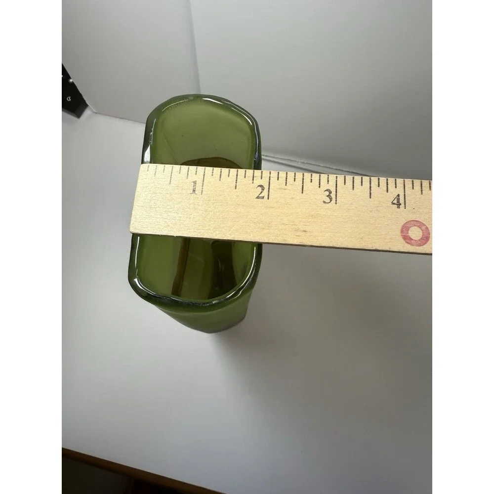 Casa Christina Green Frosted Brown Marble Glass Vase